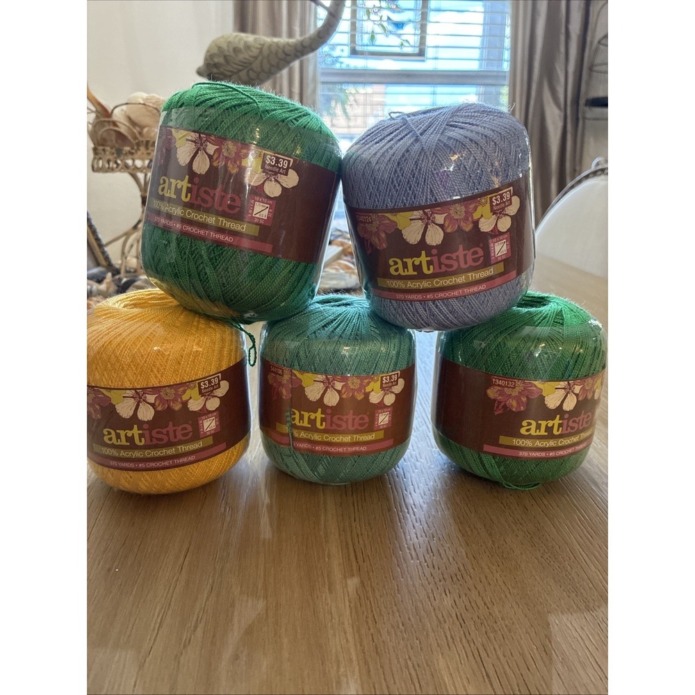 Artiste #5 Crochet Thread 100% Acrylic Lot of 5